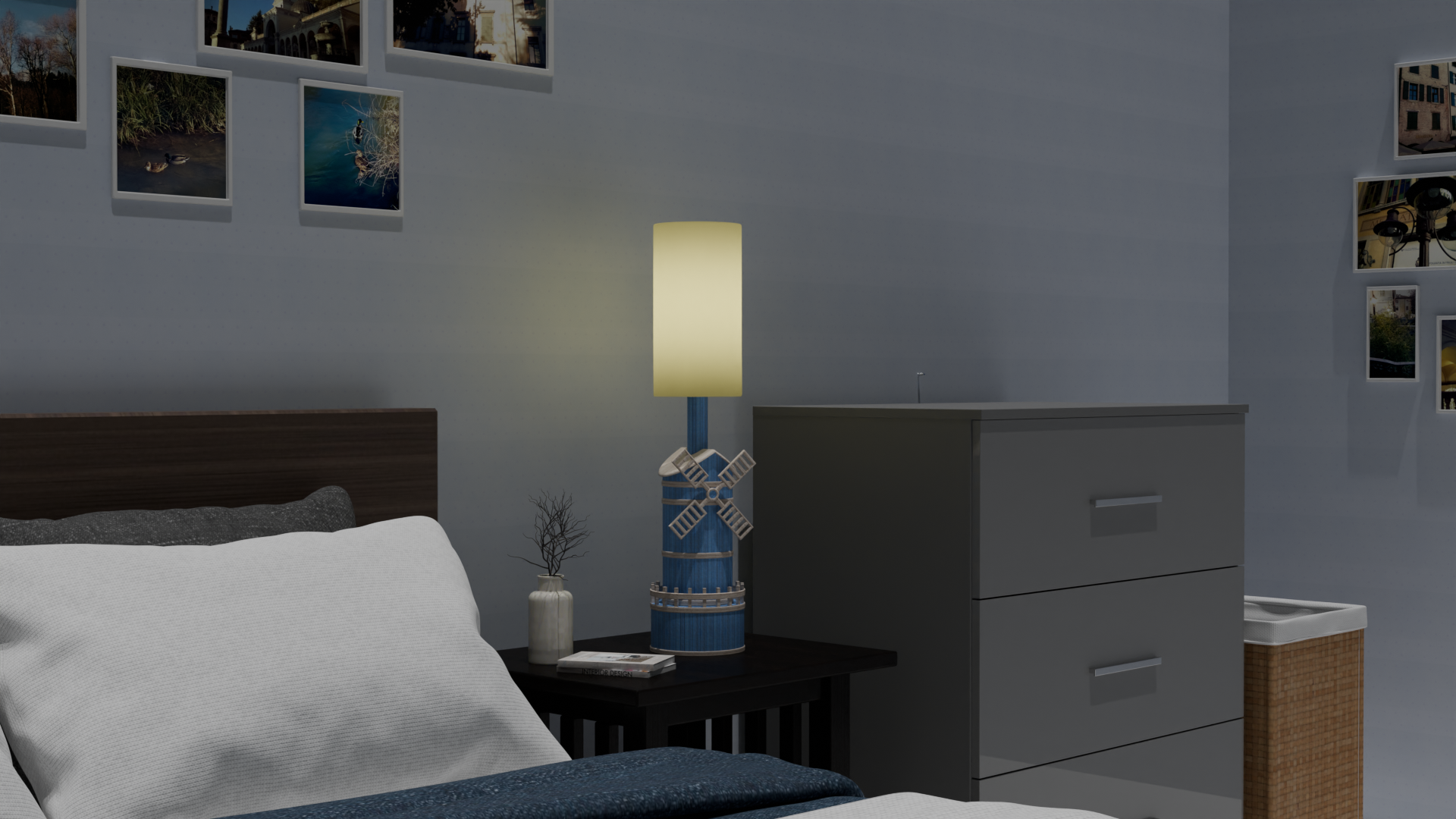 lamp render in room 10 blue