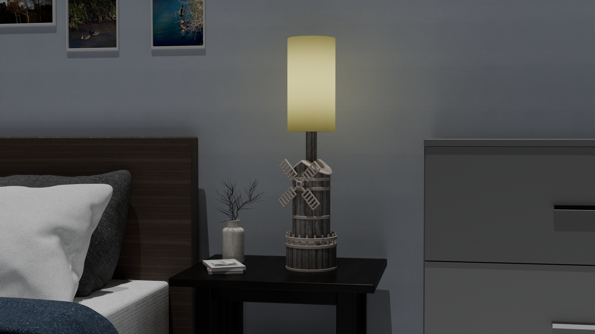 lamp render in room 10 grey