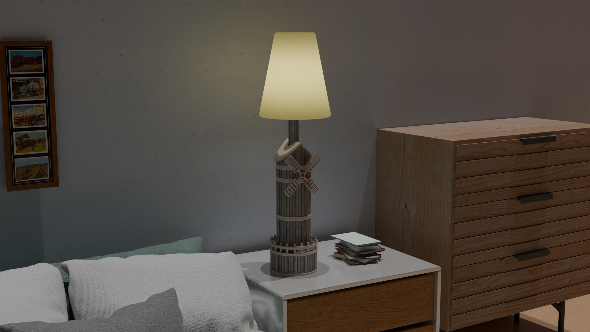 lamp render in room 11 grey skinny