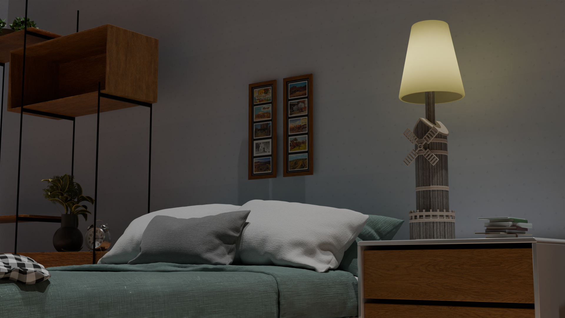 lamp render in room 12 grey skinny